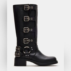 Steve Madden rocky buckle moto boots in black size 8